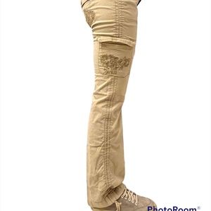 Khaki flare pants
